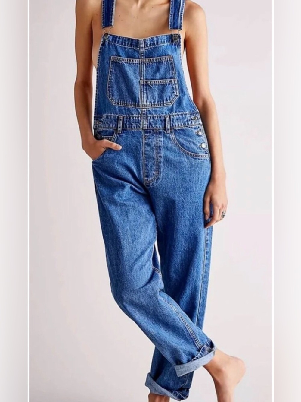 We The Free People Ziggy Denim Overall Straight Leg Sz X-Small